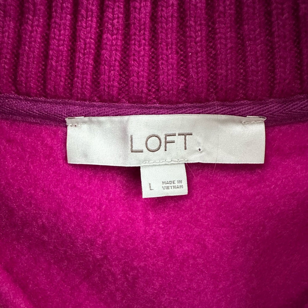 LOFT Pink/Fushia V-Neck Sweater - Picture 6 of 8